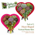 Heart-Shaped Vertical Planter Kit (Pack of 2) | Portrait Gardens