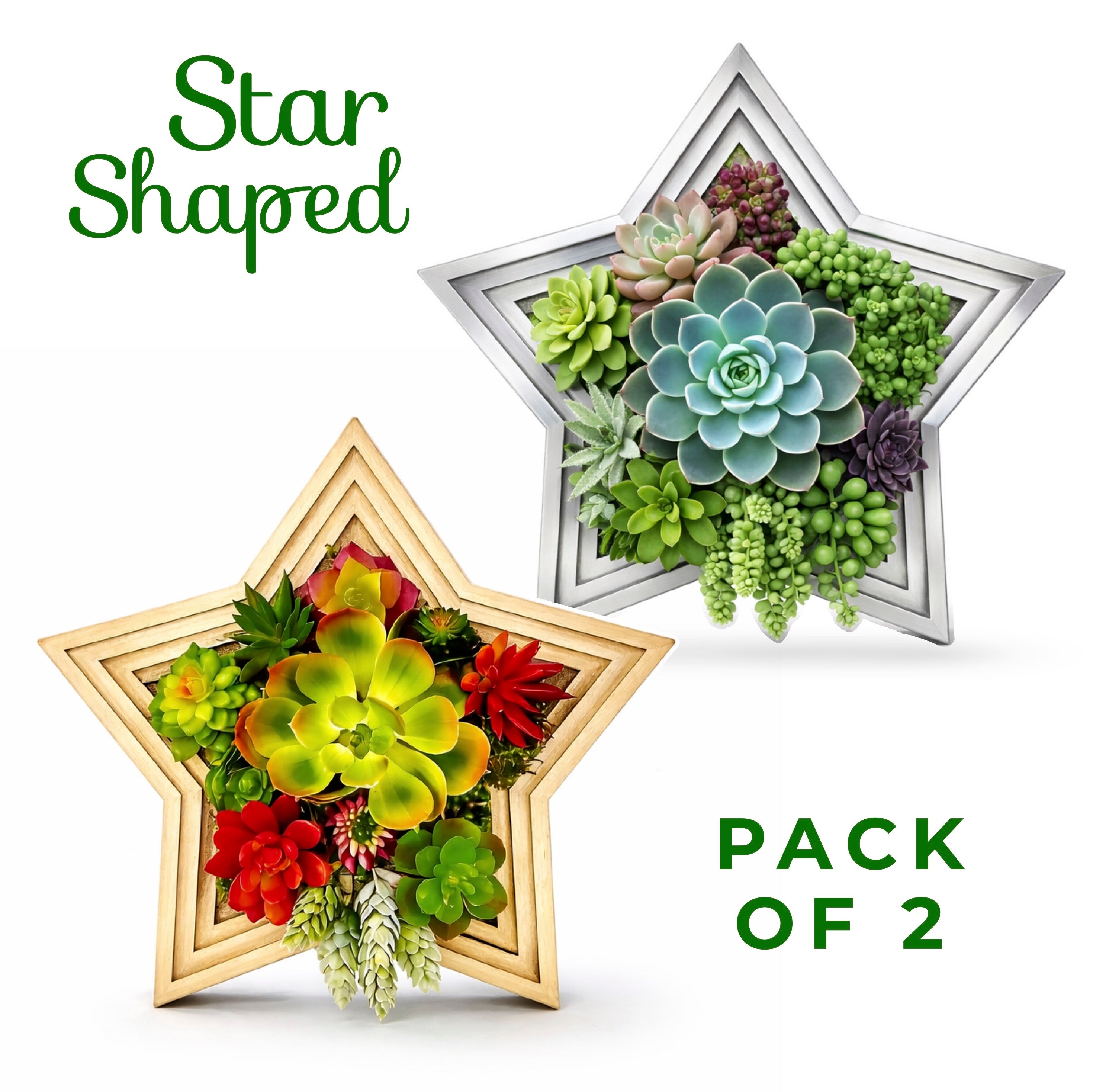 Star-Shaped Vertical Planter Kit (Pack of 2)