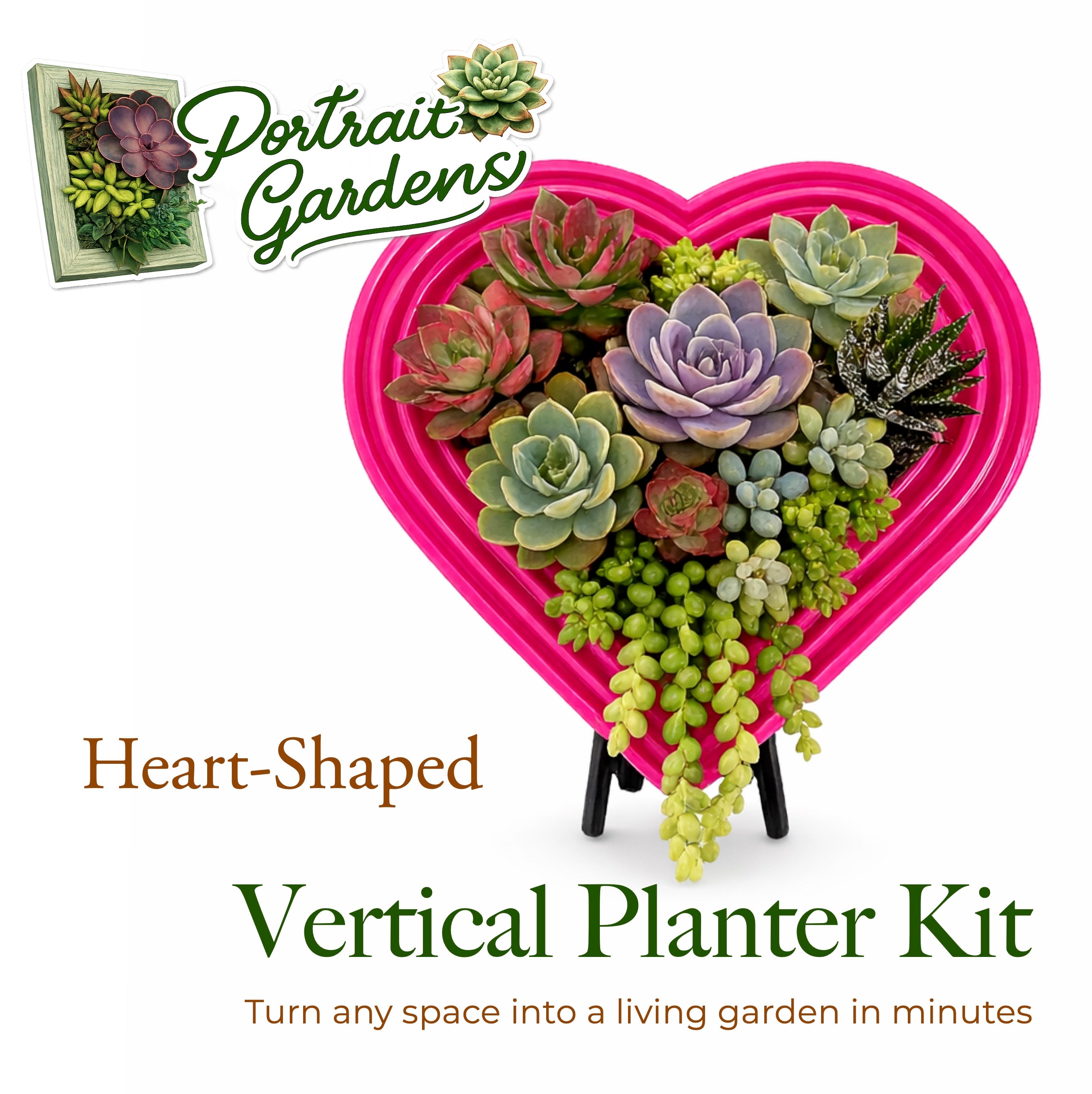 Heart-Shaped Vertical Planter Kit | Portrait Gardens